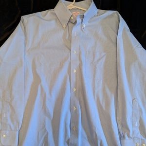 Mens Brook Brothers Blue & White 346 Buttondown